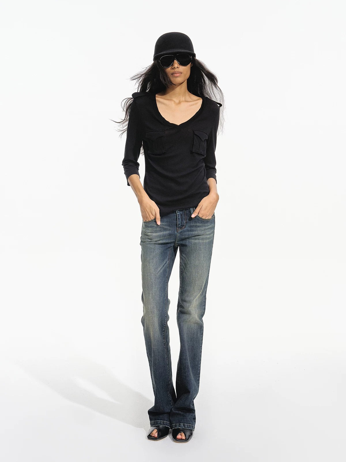 V Neck Knit Top