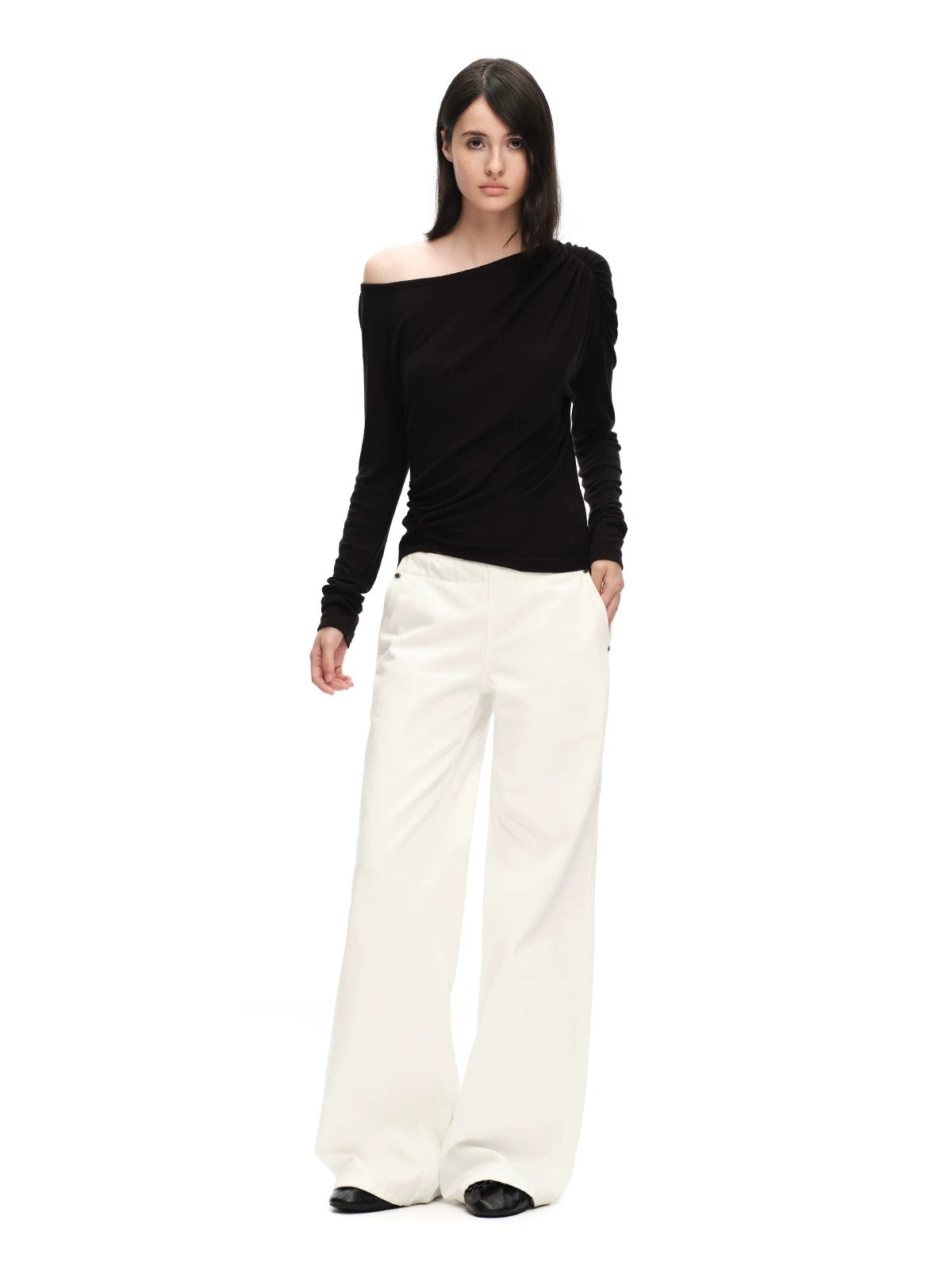 Ruched Off Shoulder Top