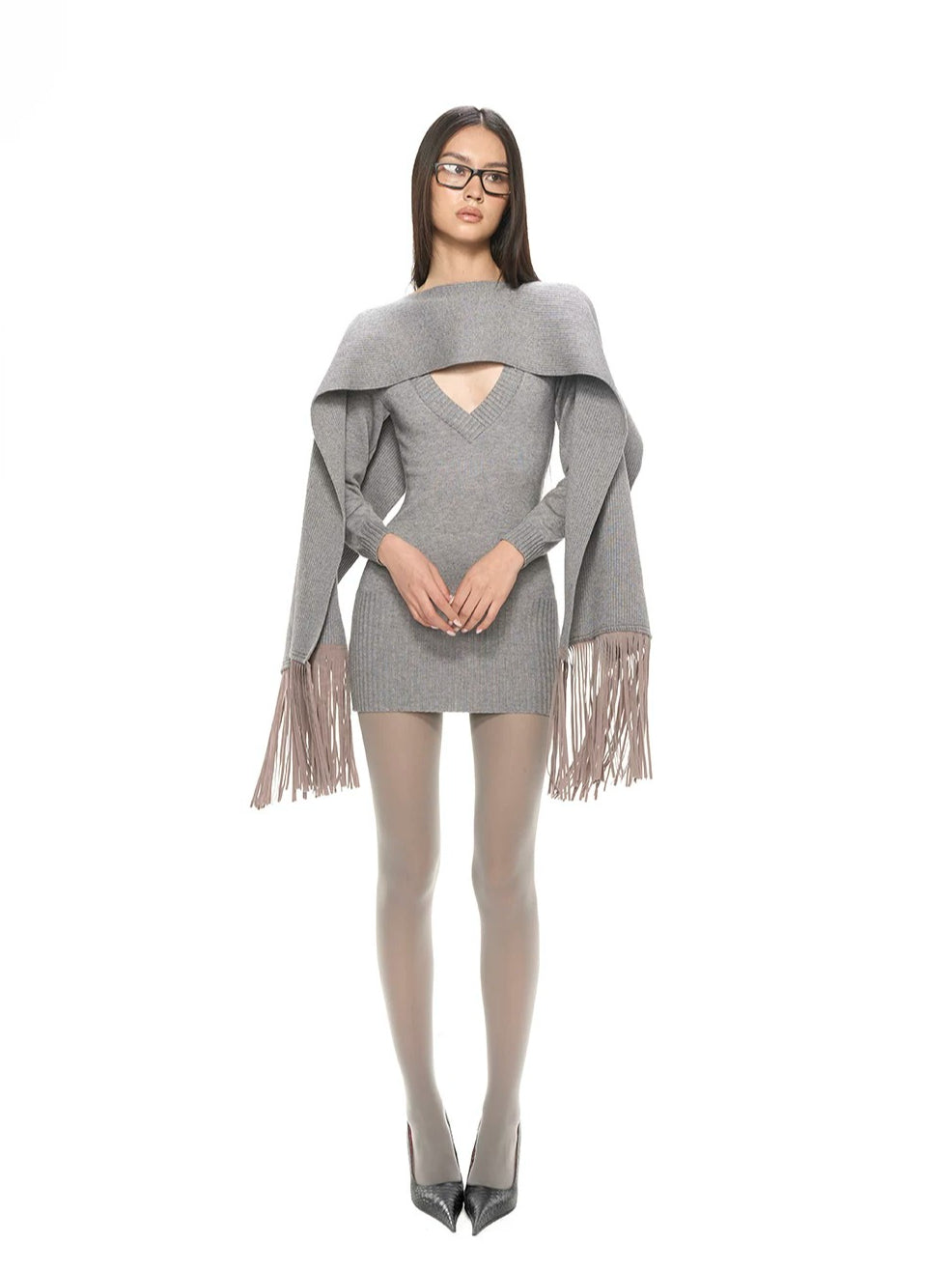 Fringe Knit Dress Set