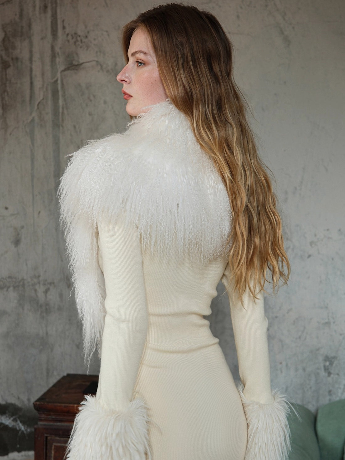 Vela Reversible Faux Fur Wool Blend Jacket