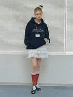 College Embroidered Cotton Hoodie