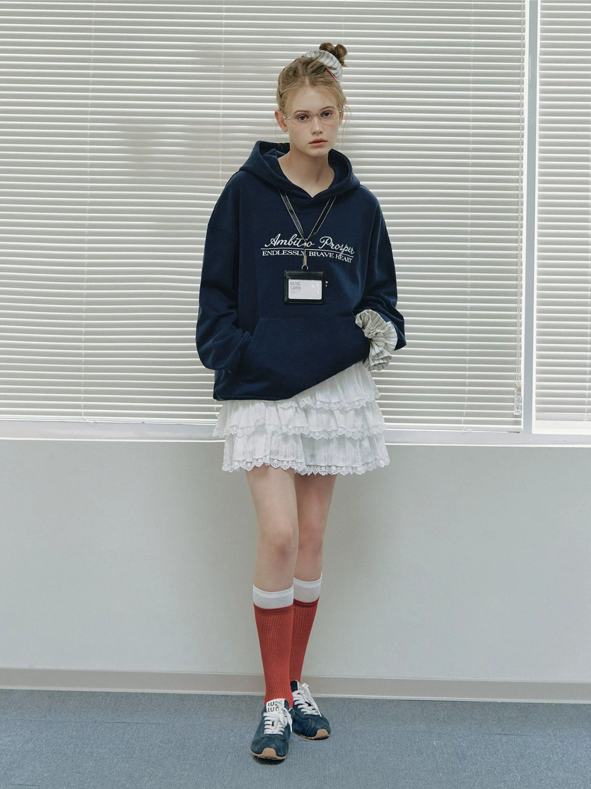 College Embroidered Cotton Hoodie
