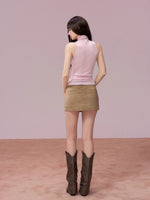 High Neck Sleeveless Knit Top