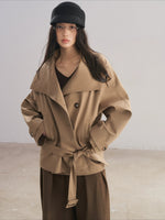 Stand Collar Tencel Trench Coat