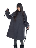 Hooded Vintage Wool Blend Coat