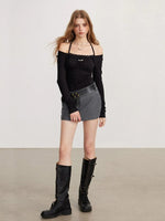 Ruched Tie Long Sleeve Top