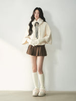 Vintage Brown Pleated Mini Skirt