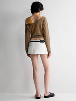 White Denim Straight Skirt