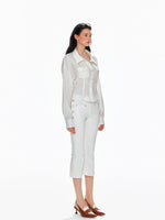 Low Waist Button Flare Pants