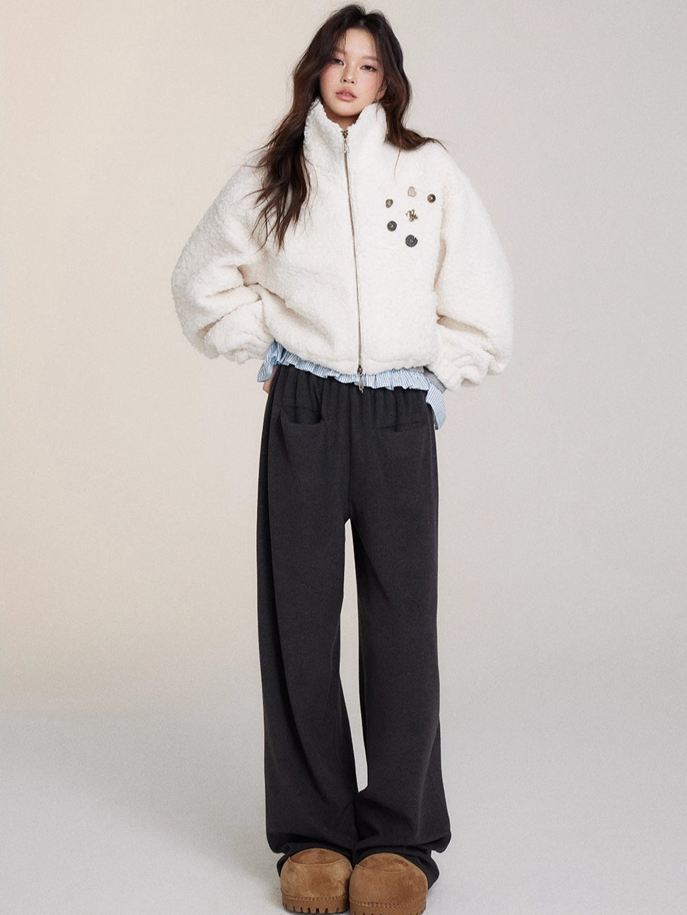 Cozy Pocket Casual Straight-Leg Trousers
