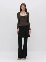 Lace Panel Square Neck Top