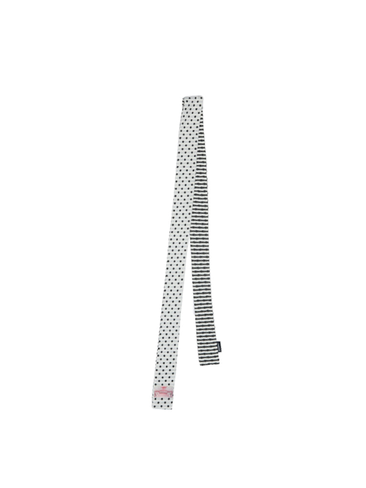 Polka Dot Stripe Double-sided Scarf