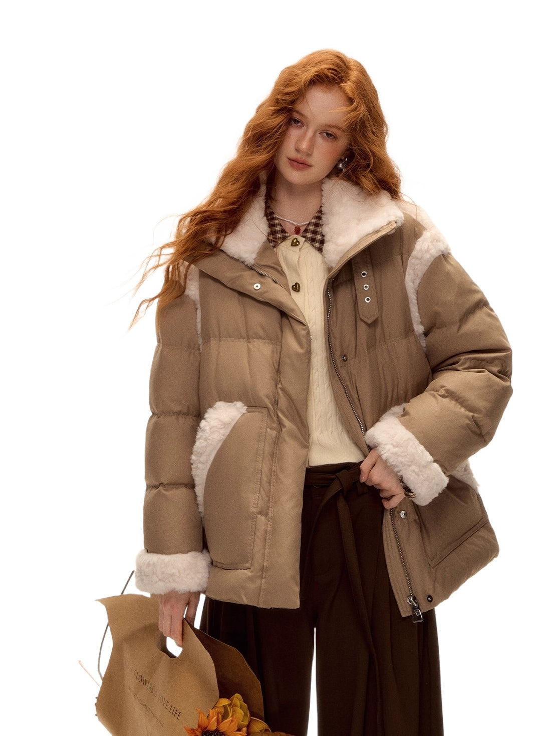 Sherpa Panel Down Jacket