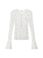 Helen Denim Print Knit Top