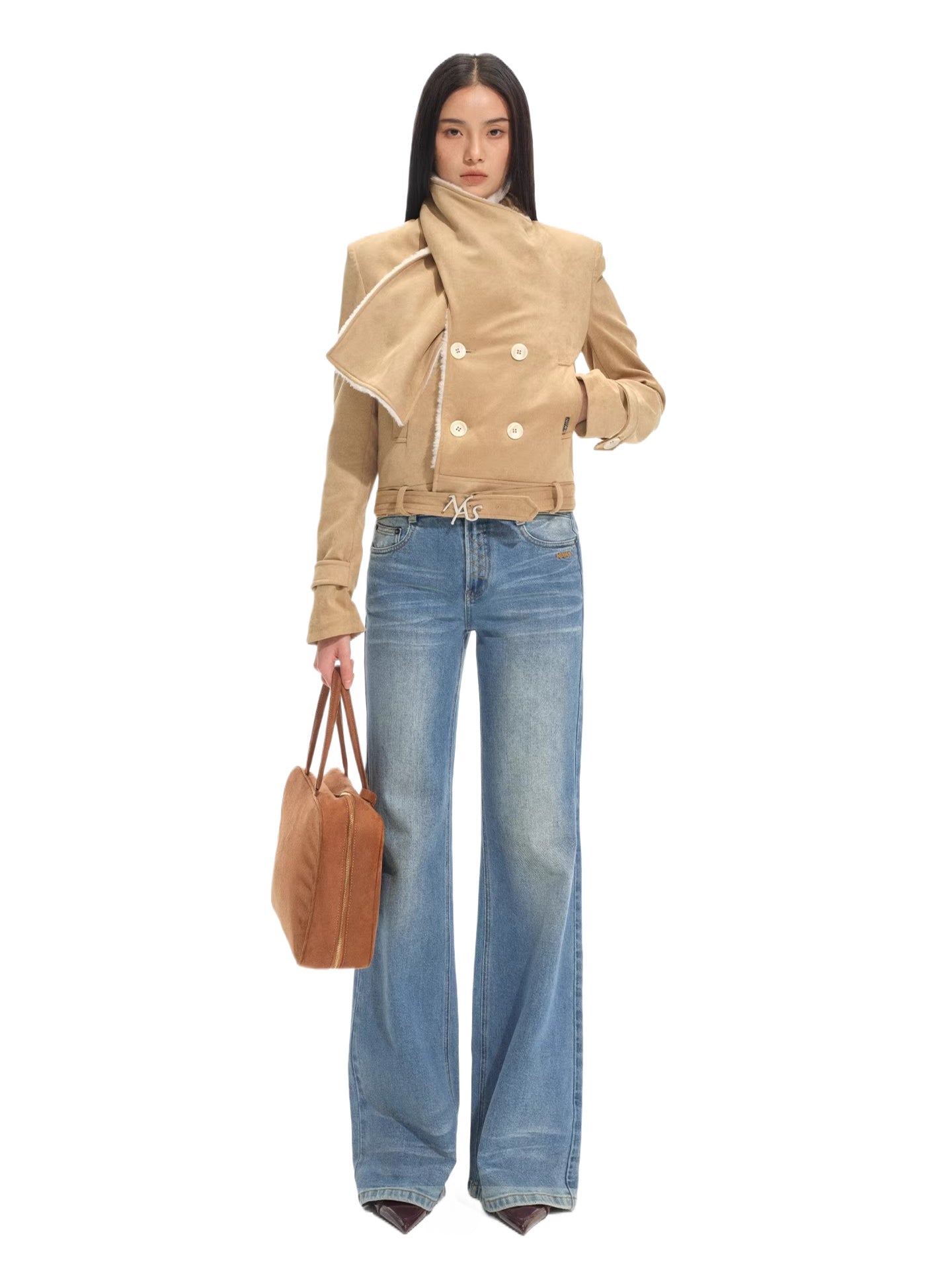 Maddie Shawl Short Suede Jacket
