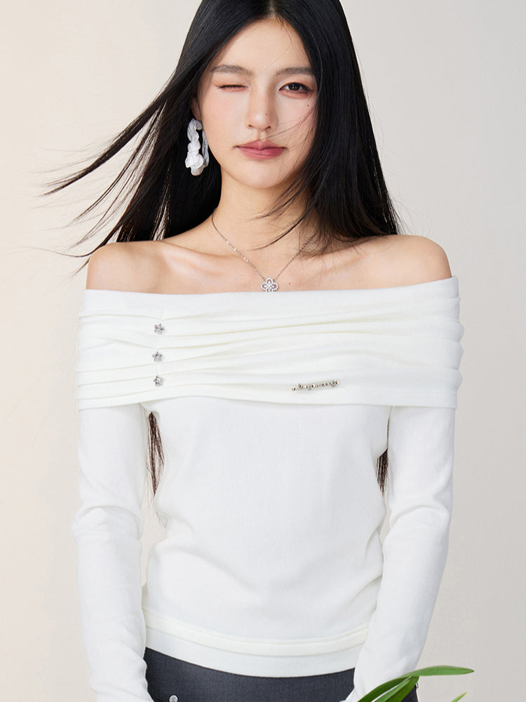 Off-Shoulder Two-Tone Top