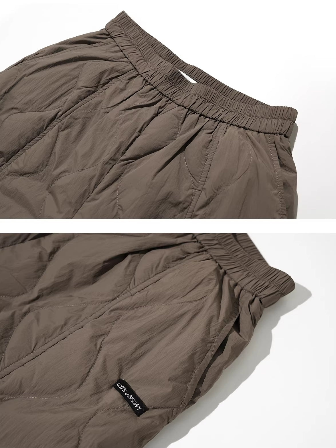 Raw-Hem Patchwork Wide-Leg Pants