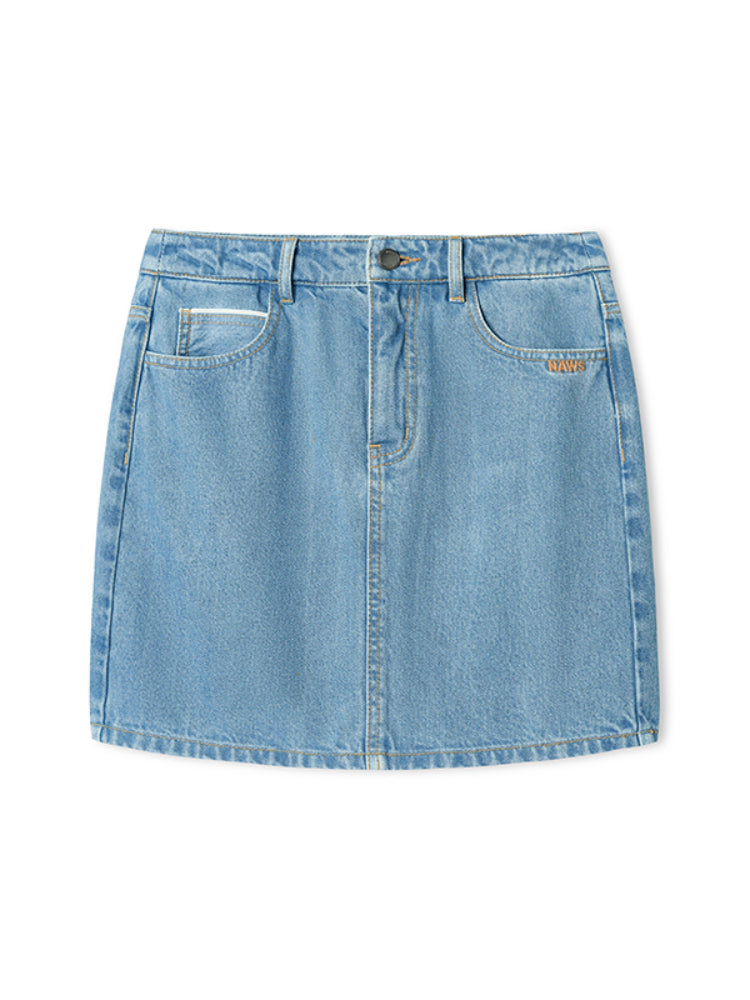 Denim Mid-rise Straight Pencil Skirt