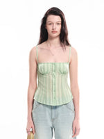 Striped Slim Cardigan Camisole