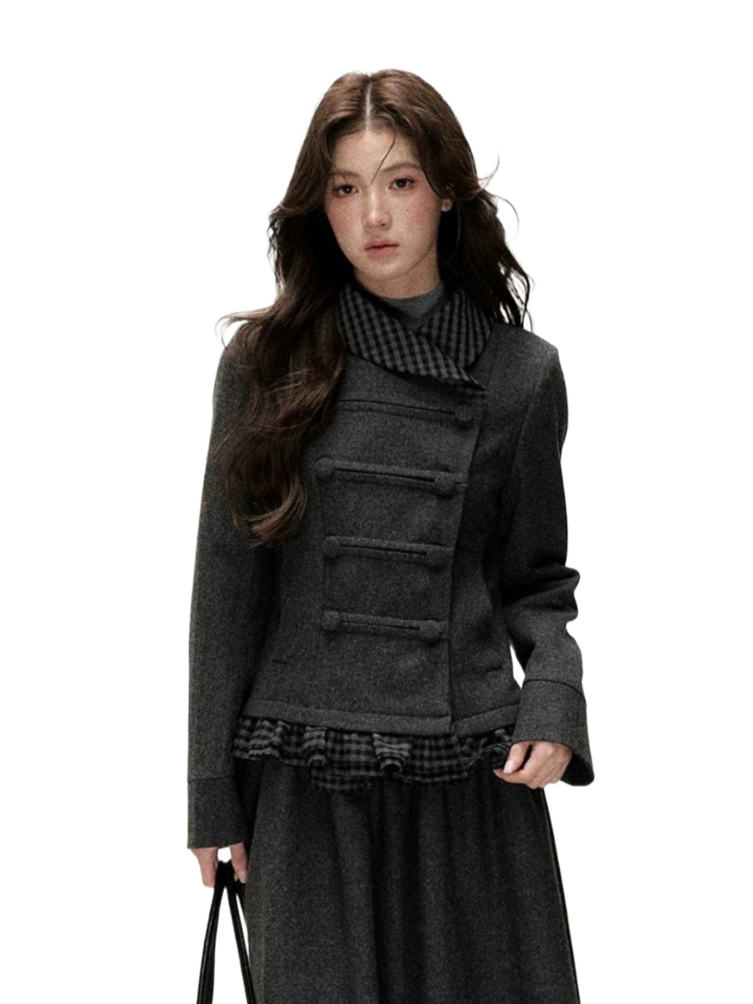 Vintage Double-Breasted Jacket &amp; Midi Skirt Set