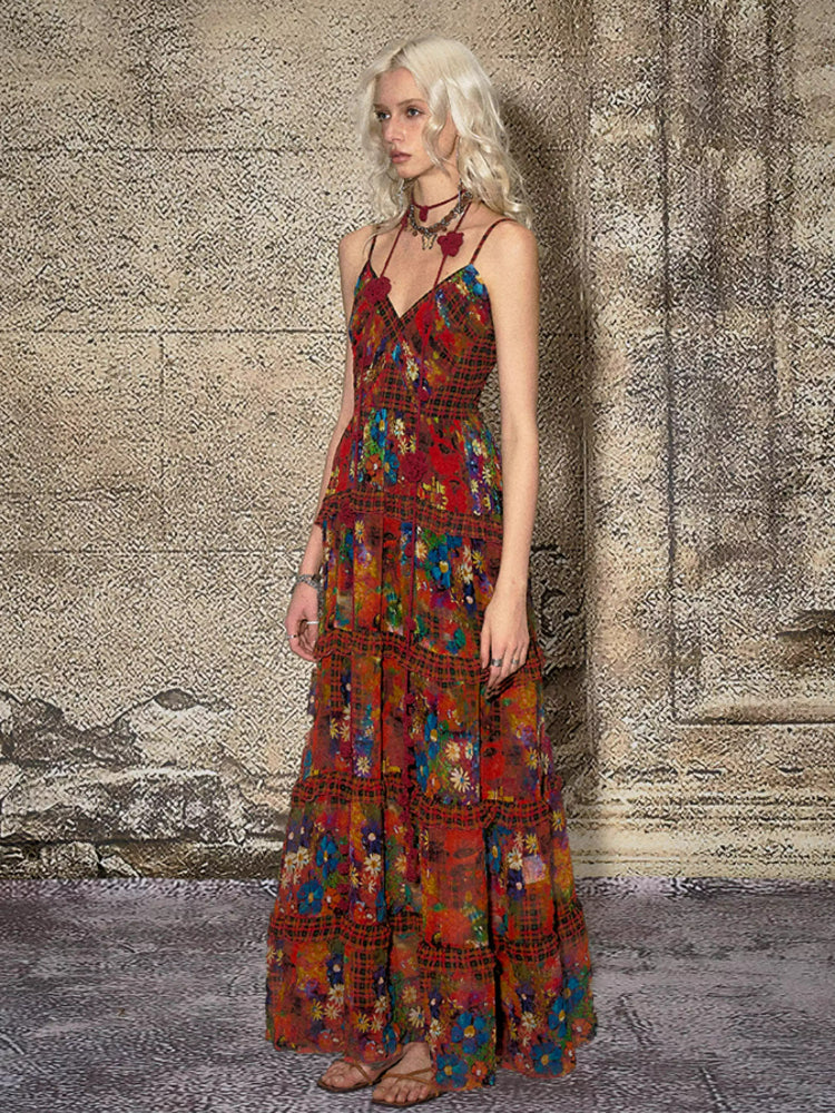 Ruffled Chiffon Slip Dress