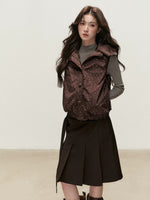 Reversible Floral Detachable Hood Down Vest
