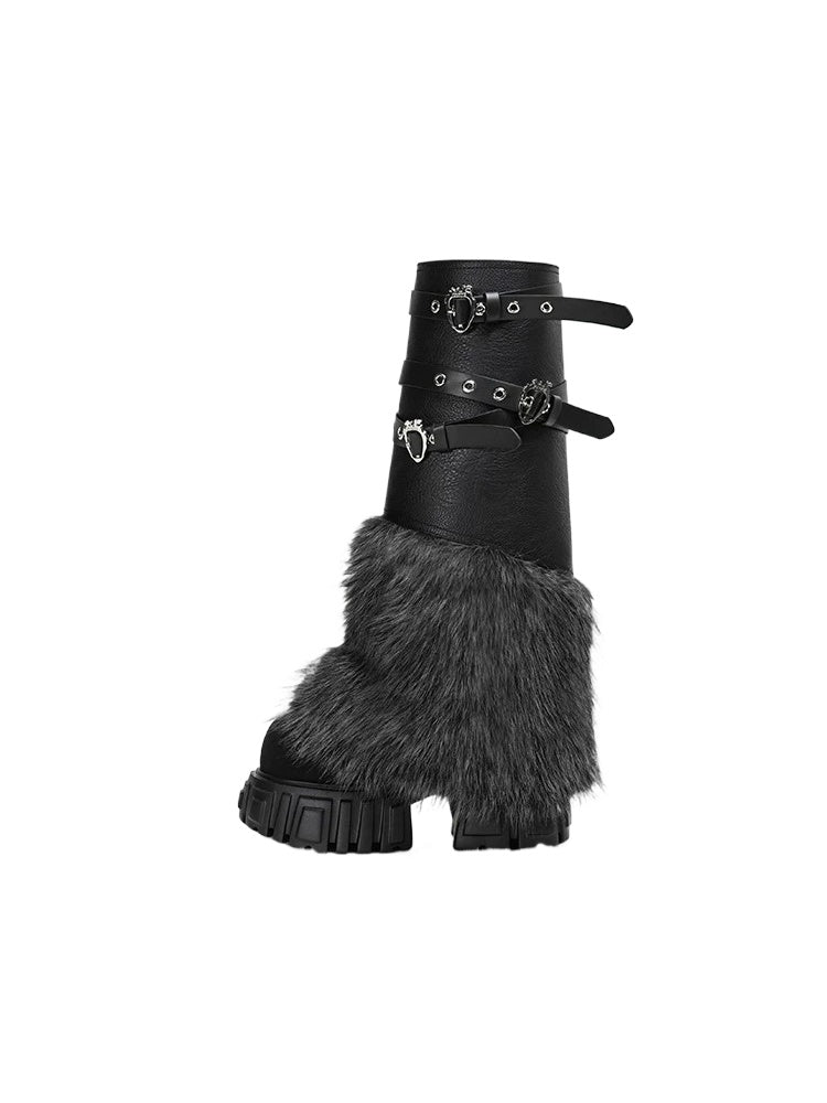 Black Platform Combat Boots