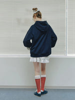 College Embroidered Cotton Hoodie