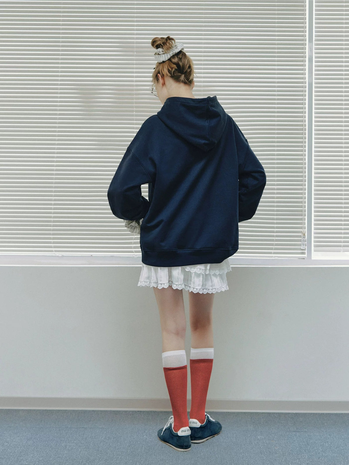 College Embroidered Cotton Hoodie