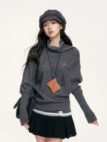 Cape Cut Turtleneck Batwing Sweater