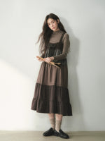 Forest Patchwork Tiered Cotton Dress