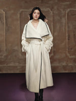 Wool-Blend Long Coat & Dress Set