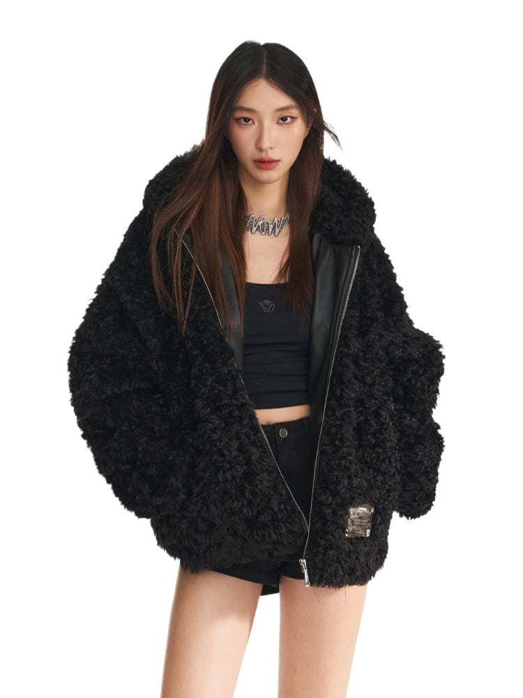 Oversize Faux Fur Hooded Coat