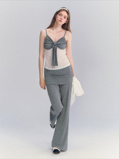 Foldover Straight Pants