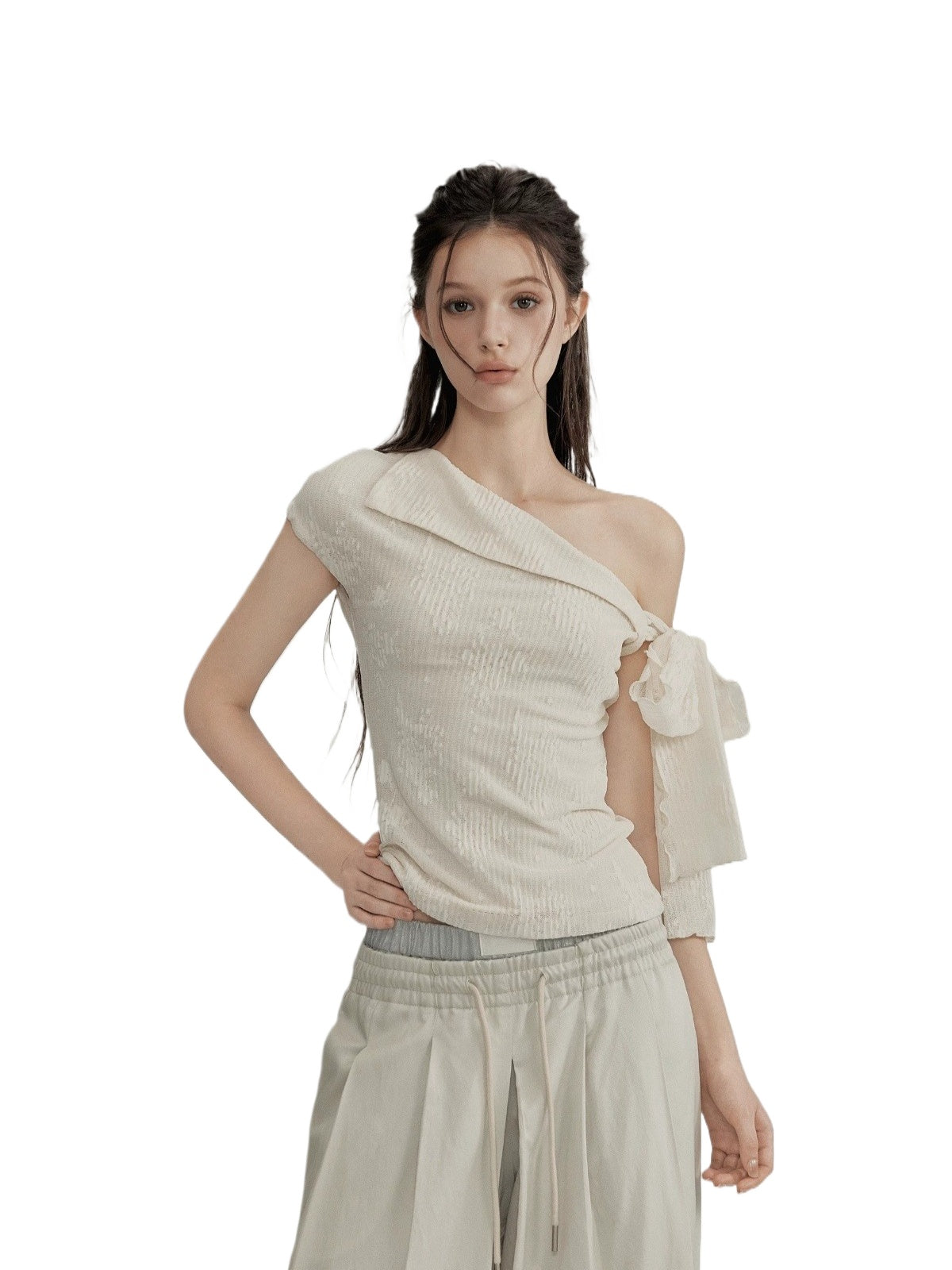 Lace Tie Shoulder Top