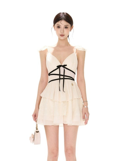 Chiffon Bow Mini Dress