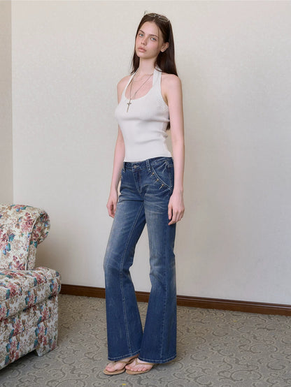 Studded Flare Jeans
