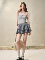 Embroidered Wool Hollow Cardigan & Tank Top Set