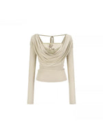 Draped Mesh Rose Tee
