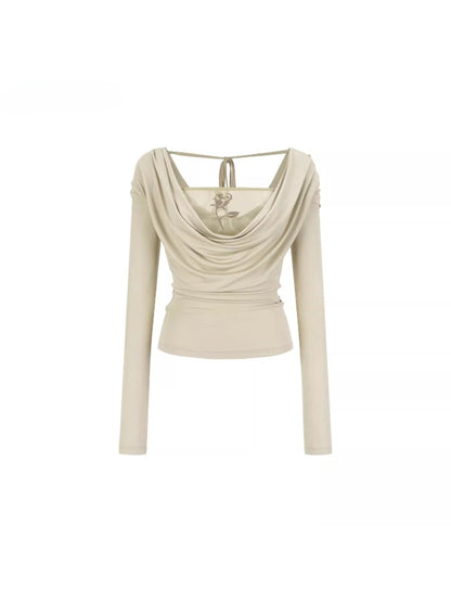 Draped Mesh Rose Tee