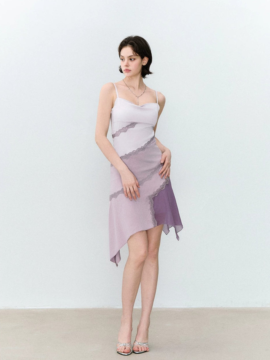Purple Lace Slip Dress