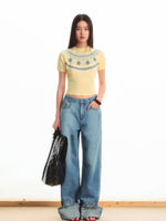Fair Isle Jacquard Knit T-shirt