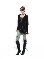Black Acetate Cashmere Cardigan