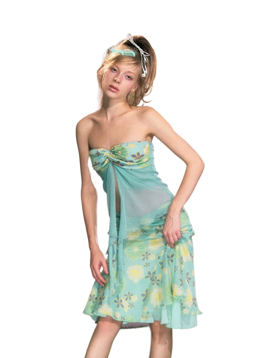 Floral Twist  Top &amp; Skirt Set