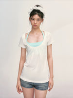Layered U-Neck Top Set