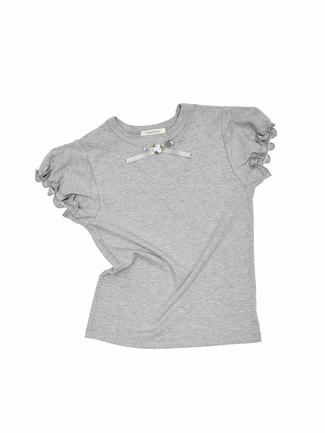 Rose Bow Puff Sleeve T-Shirt