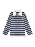 Striped Embroidered Polo Tee