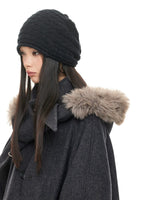 Hooded Wool Blend Long Coat
