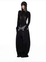 Slim Pleated Long Sleeve Top