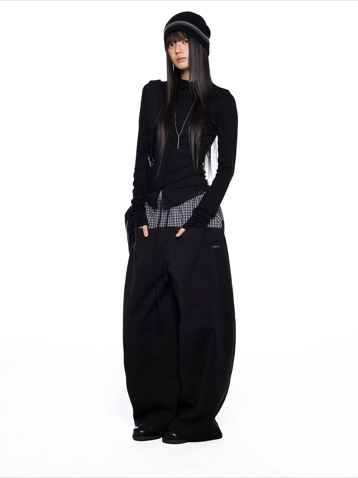 Slim Pleated Long Sleeve Top